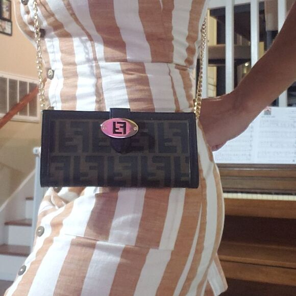 FENDI Zucca FF Monogram Wallet On Chain Crossbody Bag - Picture 4 of 16